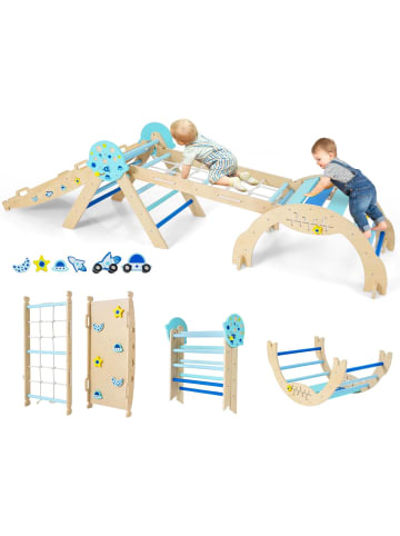 COSTWAY 8-in-1 Montessori Kletterdreieck in Blau