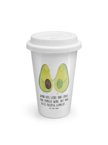 Mr. & Mrs. Panda To Go Becher Avocado Pärchen mit Spruch in Weiß