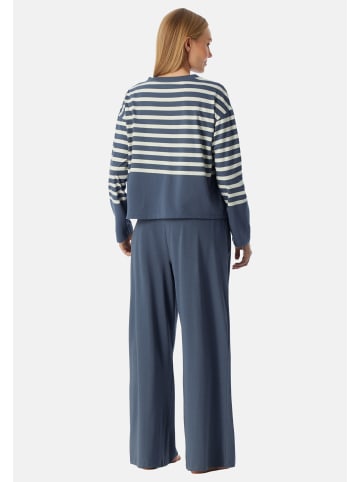 Schiesser Schlafanzug Casual Nightwear in Blaugrau
