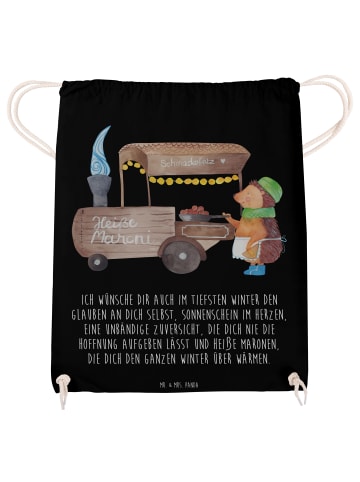Mr. & Mrs. Panda Jutebeutel Igel Maronen mit Spruch in Schwarz