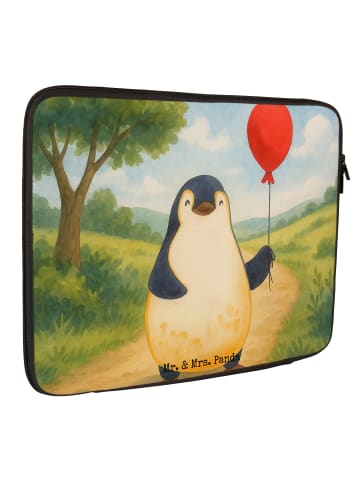 Mr. & Mrs. Panda Laptop Hülle Pinguin Luftballon Design ohne Spruch in Weiß