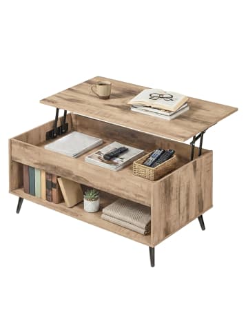 VASAGLE Couchtisch Miranta in Kamelbraun-Schwarz - (B)100 x (H)58.5 x (T)50 cm