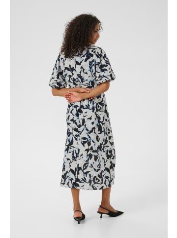 Kaffe Kleid KApaco Tight fit in Beige/Black/Blue Blurry Leaf