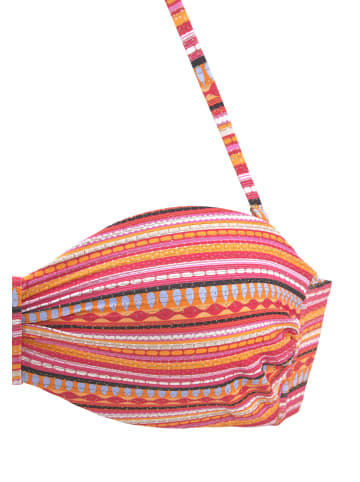 LASCANA Bügel-Bandeau-Bikini in orange gestreift