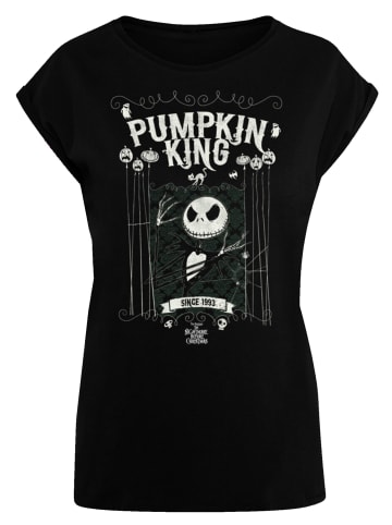 F4NT4STIC Extended Shoulder T-Shirt Disney Nightmare Before Christmas King Jack in schwarz