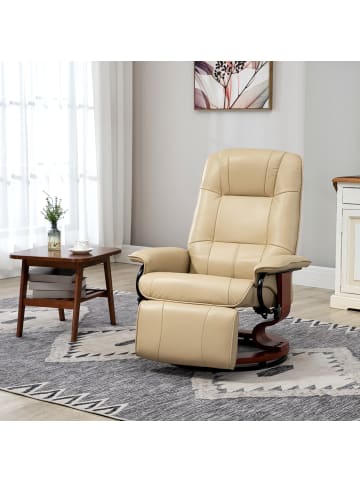 HOMCOM Relaxsessel-L78 x B87 x H100 cm-Cremeweiß