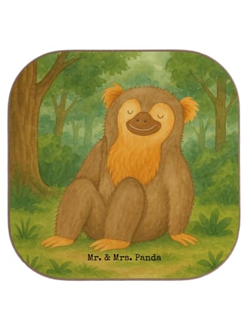 Mr. & Mrs. Panda bieruntersetzer Affe Design ohne Spruch in Weiß
