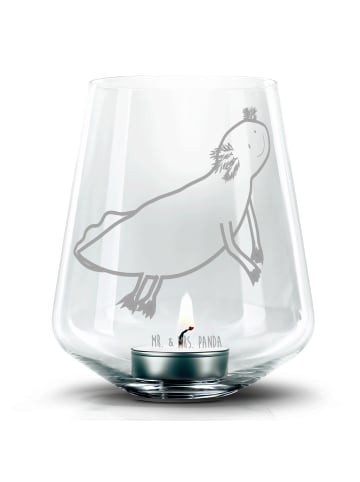 Mr. & Mrs. Panda Glas Kerzenhalter Axolotl Schwimmen ohne Spruch in Transparent