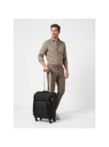 Wenger Beaumont 4 Rollen Kabinentrolley S 54 cm mit Dehnfalte black