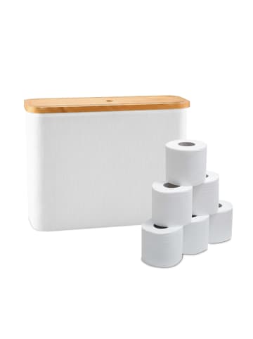 relaxdays Toilettenpapier Aufbewahrung in Weiß - (B)45 x (H)34,5 x (T)15 cm