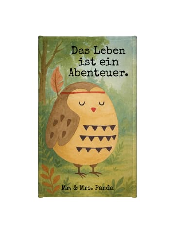 Mr. & Mrs. Panda Handtuch Eule Federschmuck Design mit Spruch in Weiß