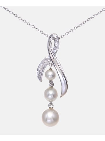 Diamant L'éternel Halskette mit Anhänger aus 375 Weißgold mit Diamant mit Perle