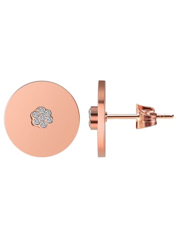 Adeliás Damen Ohrringe – Ohrstecker aus Edelstahl mit Strass Steinchen in gold
