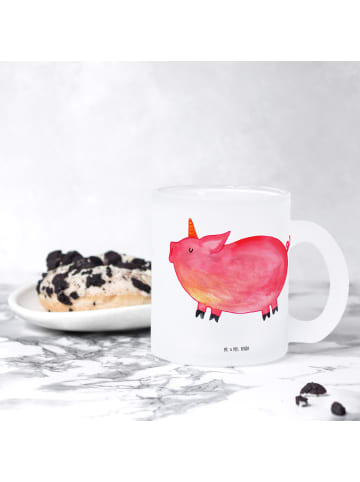 Mr. & Mrs. Panda Trinkglas Einhorn Schwein ohne Spruch in Transparent