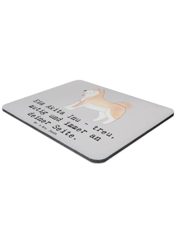 Mr. & Mrs. Panda Mauspad Akita Inu Freund mit Spruch in Grau Pastell