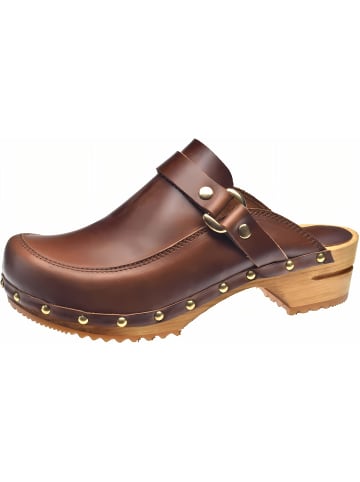 Sanita Comfortwear Clog "Wood-Lillen Open" in Braun