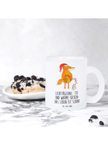 Mr. & Mrs. Panda Teetasse Fuchs Weihnachten mit Spruch in Transparent