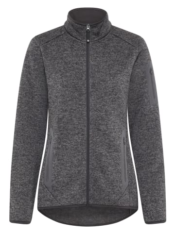 Polarino Strickfleecejacke in mittel grau melange