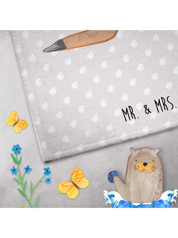 Mr. & Mrs. Panda Handtuch Faultier Yoga ohne Spruch in Grau Pastell