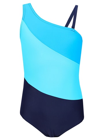 Aquarti Mädchen Badeanzug mit Spaghettiträgern in türkis/blau