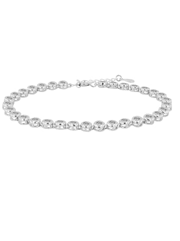 Adeliás Damen Armband aus 925 Silber mit Zirkonia 18+3 cm in silber