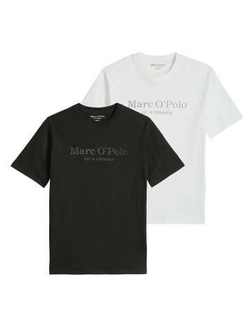 Marc O'Polo T-Shirt 2er Pack in Schwarz/Weiß
