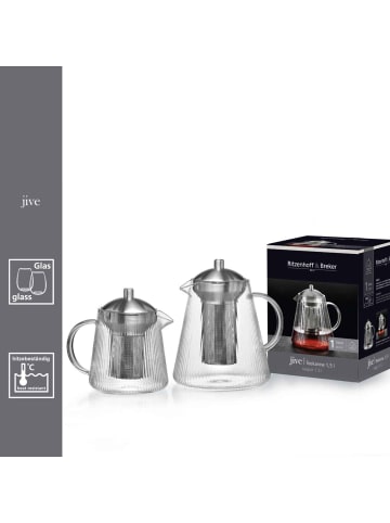 Ritzenhoff & Breker Teekanne mit Sieb & Stövchen Jive 1,5 l in transparent