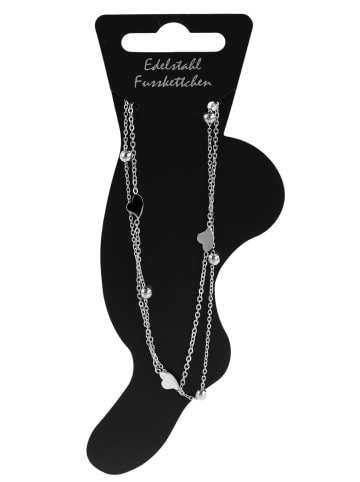 Adeliás Damen Armband – Herz aus Edelstahl 24+5 cm in silber