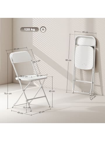 HOMCOM Klappstühle-49L x 45B x 79,5H cm-Weiß