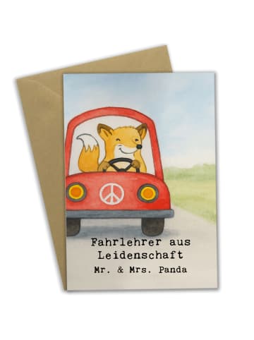Mr. & Mrs. Panda babykarte Fahrlehrer Leidenschaft Design mit Sp... in Weiß
