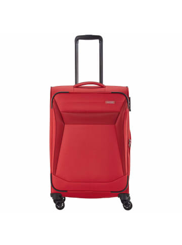 travelite Chios - 4-Rollen-Trolley M 67 cm erw. (schwarz) in rot