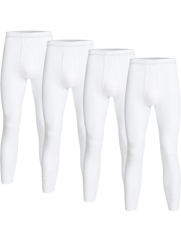 Con-ta Baumwolle, Doppelripp Unterhose, lang 4er-Pack in weiss