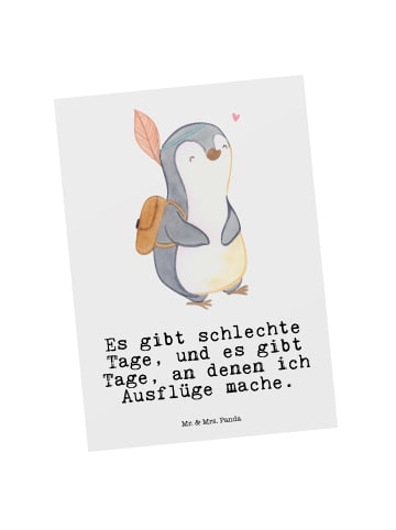 Mr. & Mrs. Panda Grußkarte Pinguin Ausflug mit Spruch in Weiß