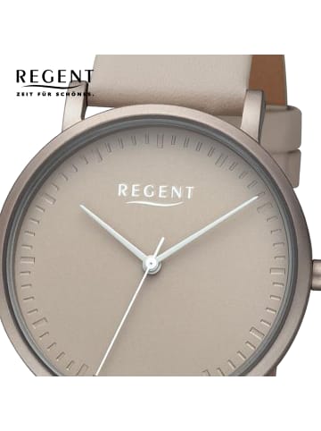 Regent Armbanduhr Regent Lederarmband taupe extra groß (ca. 36mm)