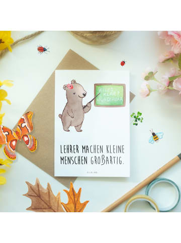 Mr. & Mrs. Panda Grußkarte Lehrer Großartig mit Spruch in Weiß