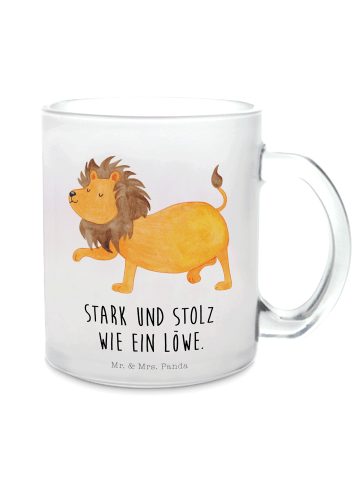 Mr. & Mrs. Panda Tasse Sternzeichen Löwe mit Spruch in Transparent