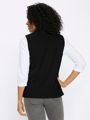 Sieh an! Fleece-Weste in schwarz