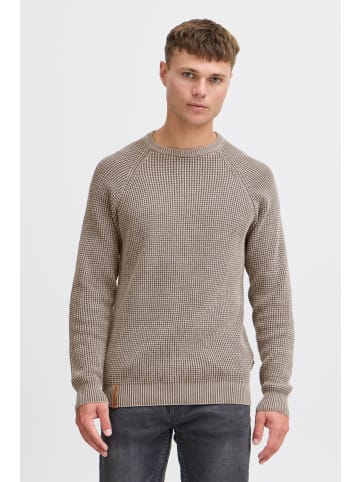 INDICODE Strickpullover IDRockford 35176MM Strickpulli in Waffelstrick-Optik in Grau