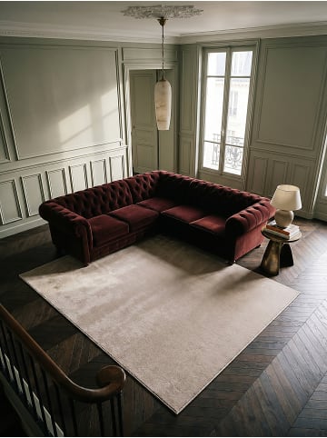 KADIMA DESIGN Kurzflorteppich Uni Antirutsch pflegeleicht Wohnzimmer Schlafzimmer in Beige