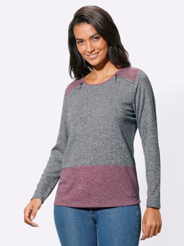 WITT WEIDEN Shirt in grau-malve-gemustert