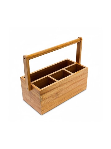 relaxdays Schreibtischorganizer in Natur - (B)25 x (H)20 x (T)11,5 cm