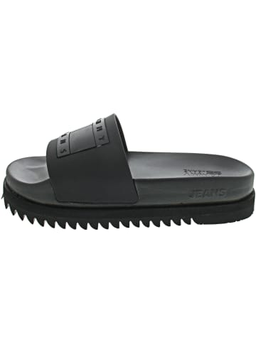 TOMMY JEANS Flatform Pool Slide Pantolette Schwarz