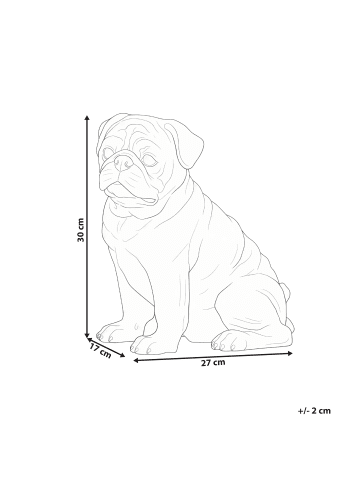 Beliani Gartenfigur SARNANO in Beige/Weiß - (W) 17 x (H) 30 x (L) 27 cm