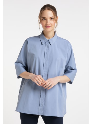 DreiMaster Klassik Oversized Bluse in Graublau