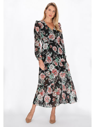 Usha Women Dress in black multicolor