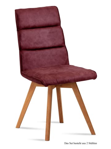 58 aufm Kessel ESSZIMMERSTUHL (2er-Set) Dixie 47x92x60 Eiche geölt/Marsala