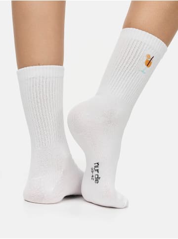 Nur Die  Freizeitsocken Statement Socken mit Stickerei in Mix orange