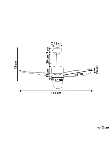 Beliani Deckenventilator mit Licht MAHAUT in Braun/Silber