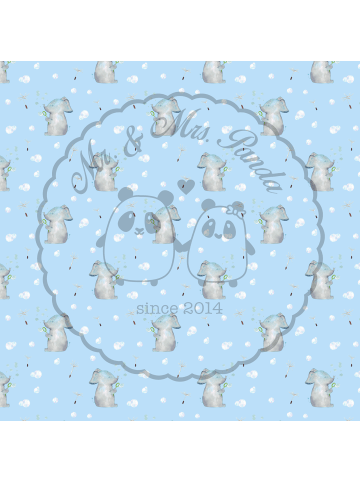 Mr. & Mrs. Panda Holztablett Elefant Seifenblasen ohne Spruch in Blau