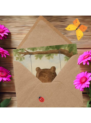 Mr. & Mrs. Panda Glückwunschkarte Bär Schaukel Design ohne Spruch in Weiß